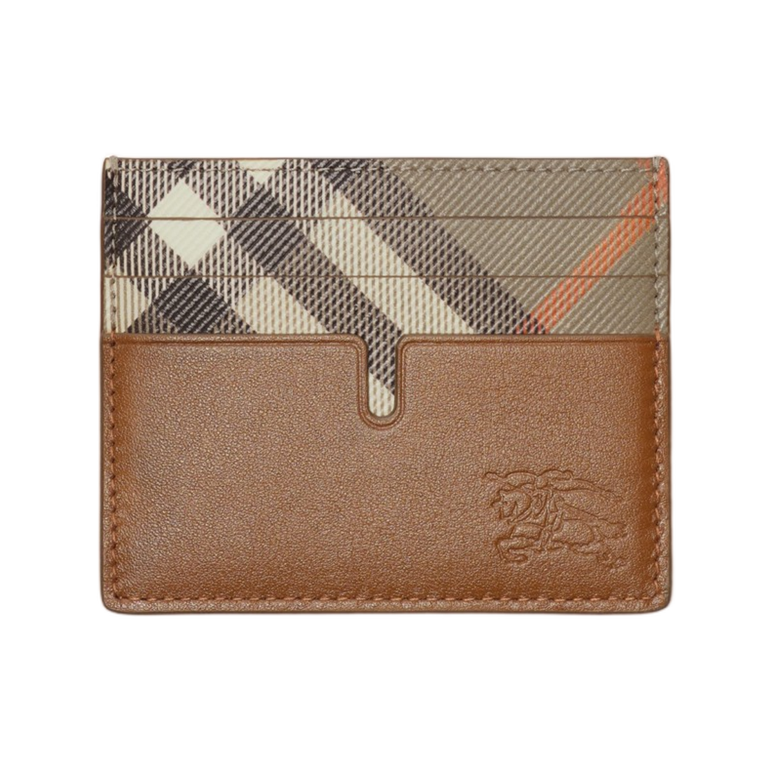 8127567 Burberry Tall Pop Check Card Case Finch Brown Hazel Brown