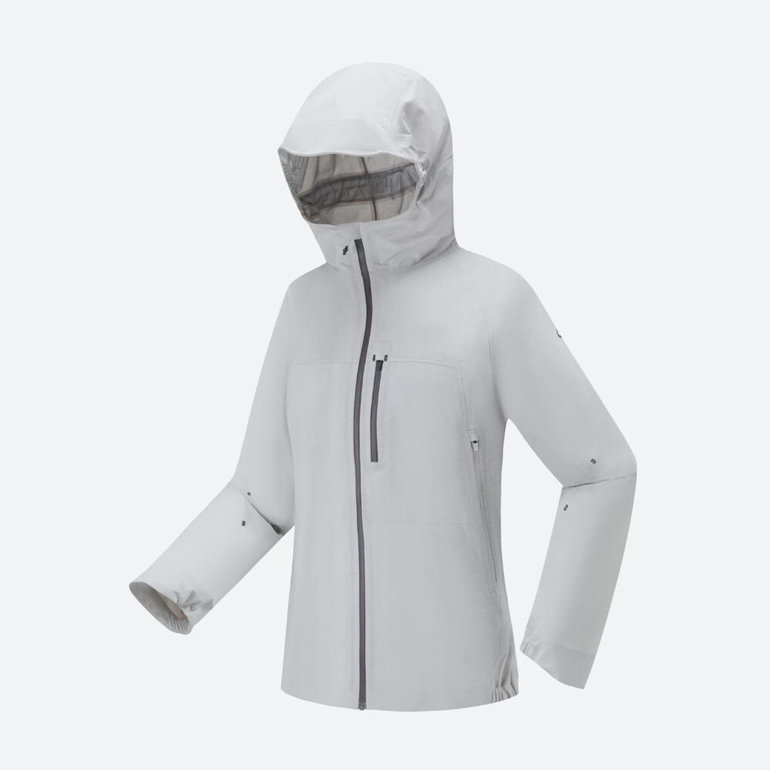 데카트론 여성 울트라라이트 등산 방수 재킷 MH500 루나 그레이(DECATHLON Women's Ultralight Hiking Waterproof Jacket MH500 Lunar Grey) - 3