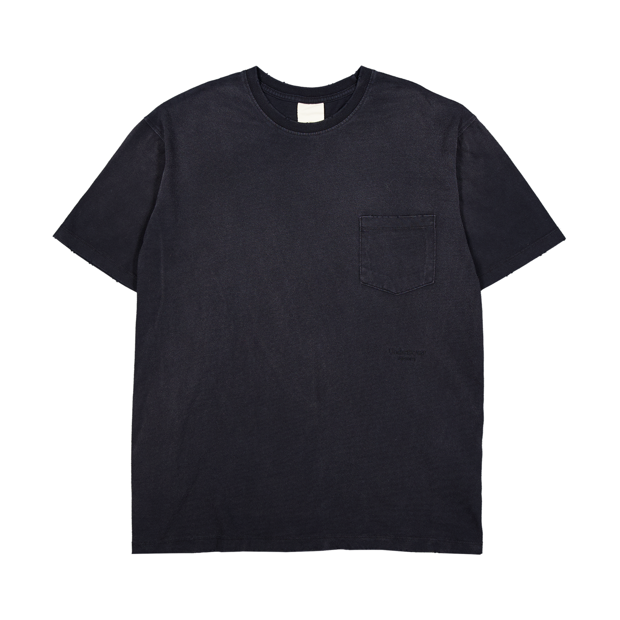 언더마이카 무.166 클래식 로고 워시드 포켓 티셔츠 블랙