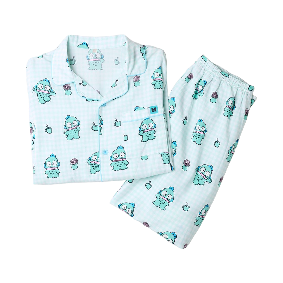 스파오 x 산리오 캐릭터즈 롱 슬리브 파자마 세트 민트(Spao x Sanrio Characters Long Sleeve Pajama Set Mint) - 1
