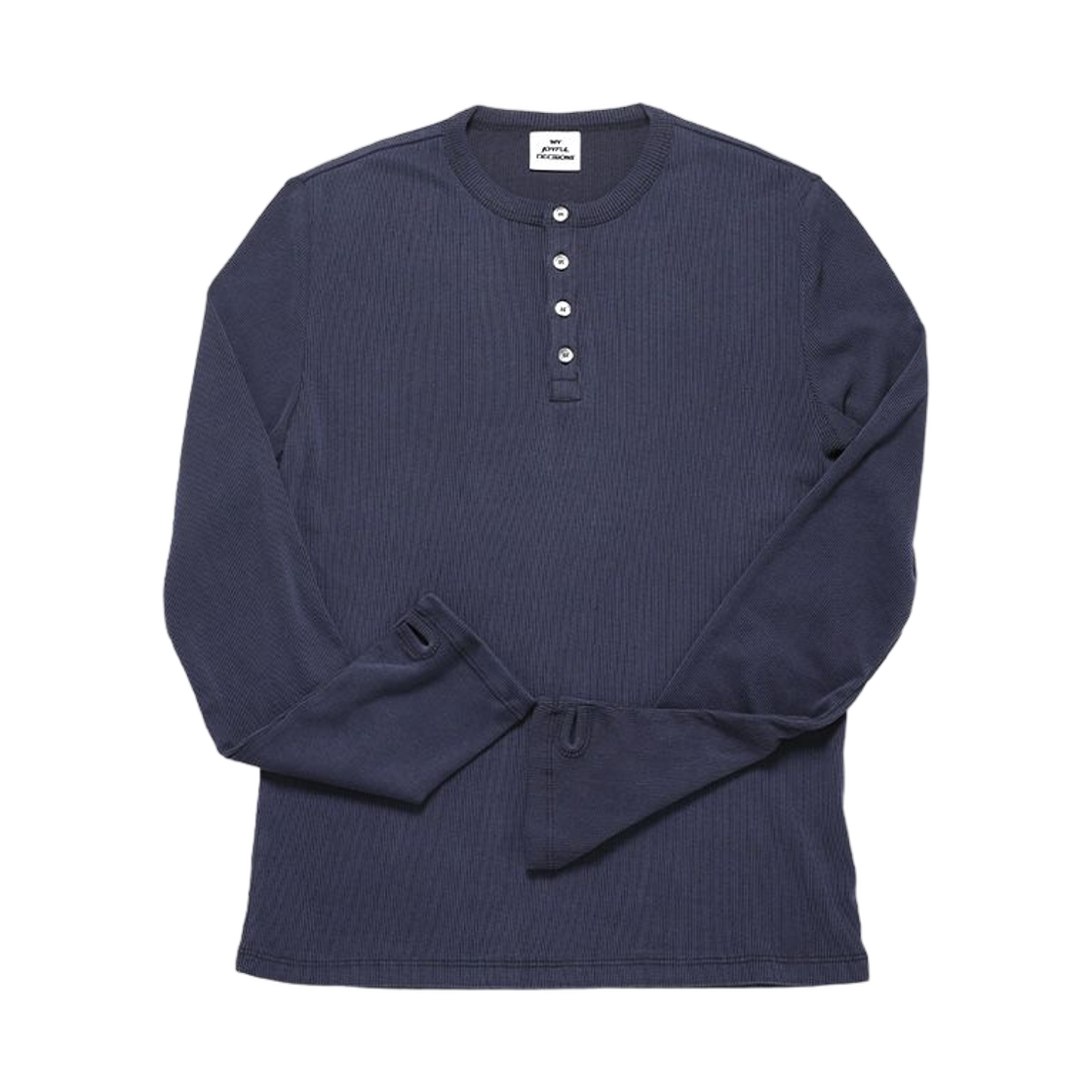 엠제이디 슬림핏 핑거홀 헨리넥 롱슬리브 워시드 네이비(MJD Slim-Fit Fingerhole Henry Neck Long Sleeve Washed Navy) - 1