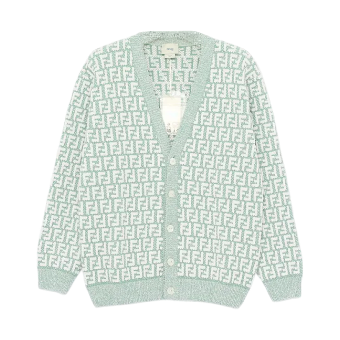 (키즈) 펜디 FF 로고 가디건 민트((Kids) Fendi FF Logo Cardigan Mint)