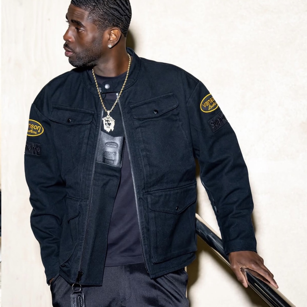 Supreme x Vanson Leathers Cordura Jacket Black - 26SS 착용 스타일 - 1