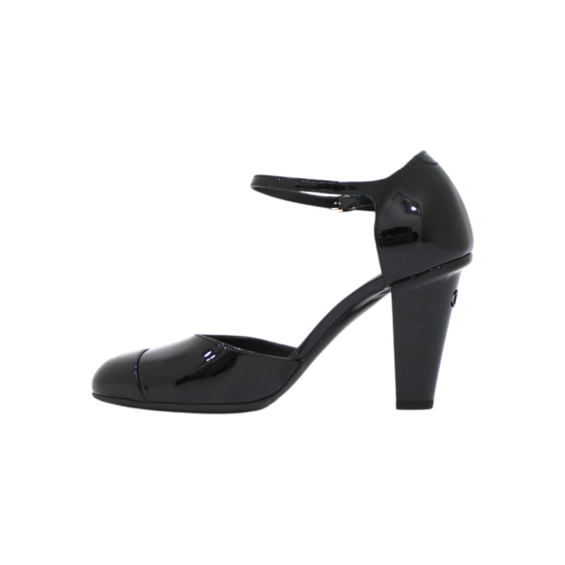샤넬 블랙 페이턴트 스트랩 메리제인 CC로고힐 여성 구두(Chanel Black Patent Strap Mary Jane CC Logo Heels) - 1