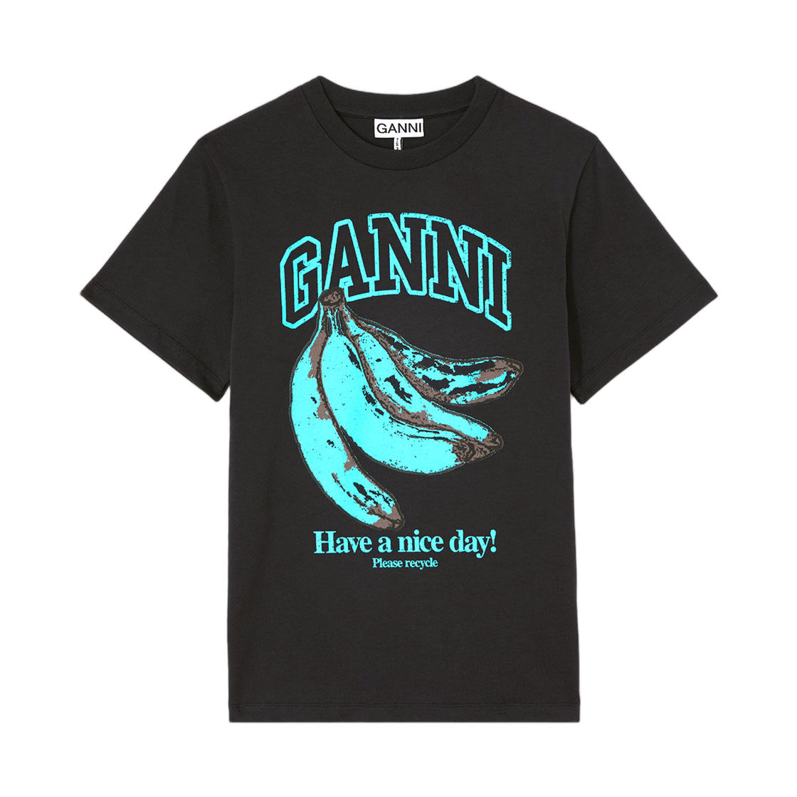 A1050200-252 (W) Ganni T-Shirt with Blue Banana Phantom