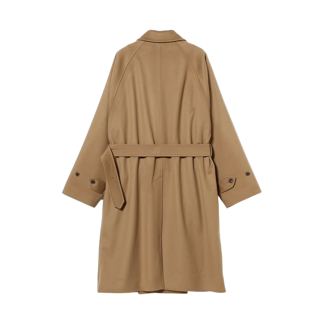 빔즈 F 울 캐시미어 싱글 벨티드 발 칼라 코트 카멜(Beams F Wool Cashmere Single Belted Bal Collar Coat Camel) - 2