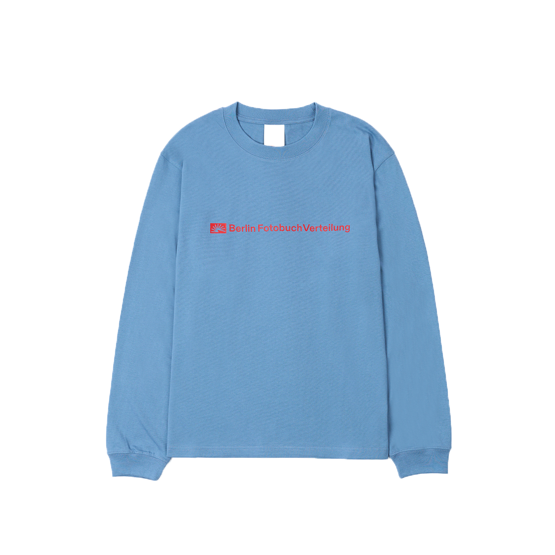 ODE-HO-137-BG Berlin Photobook Distribution BFV Center Logo Long Sleeve Tee Dawn Blue