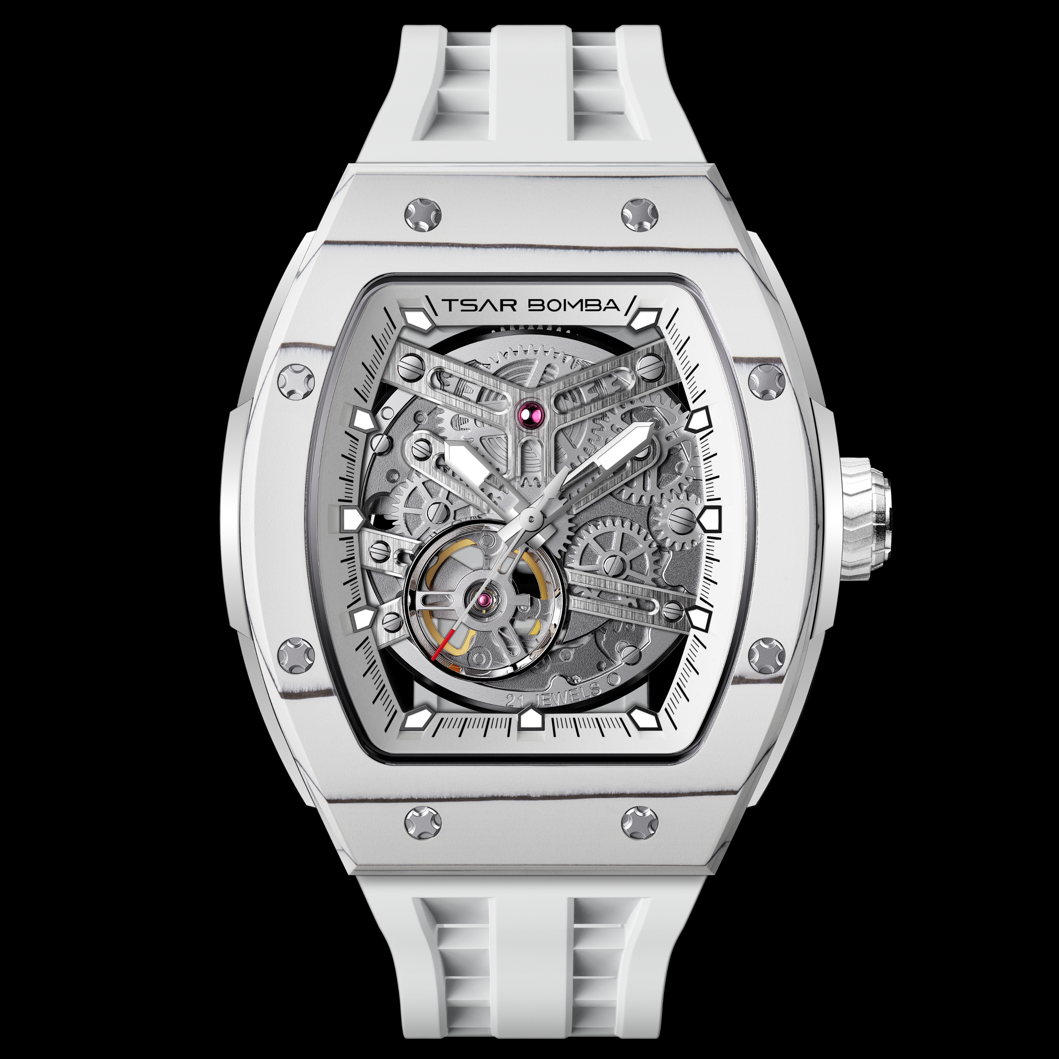 Tsar Bomba Elemental-Carbon Fiber Automatic  TB8228CF-04 Ellegant White 착용 스타일 - 1