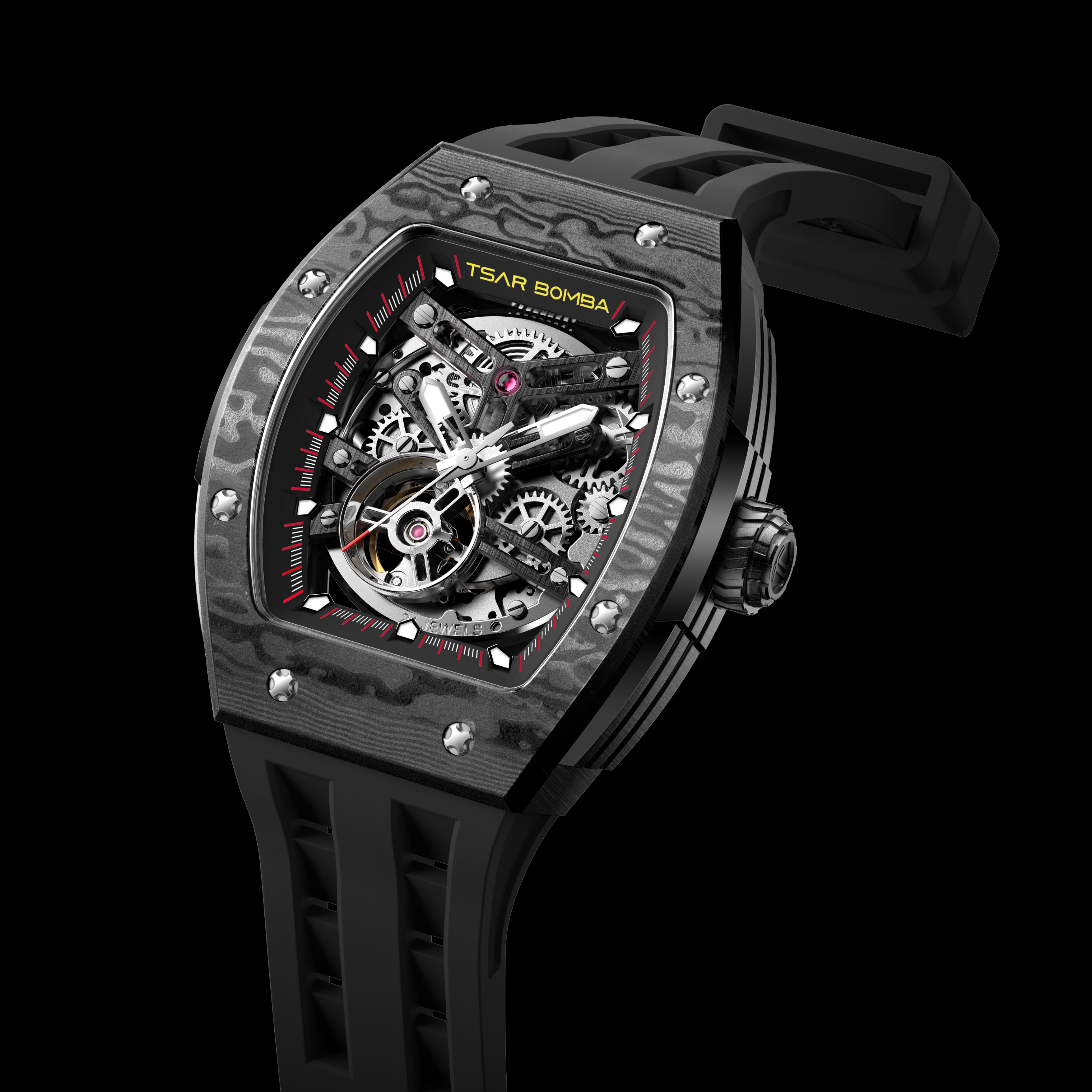 Tsar Bomba Elemental-Carbon Fiber Automatic  TB8228CF-01 Cool Black 착용 스타일 - 4
