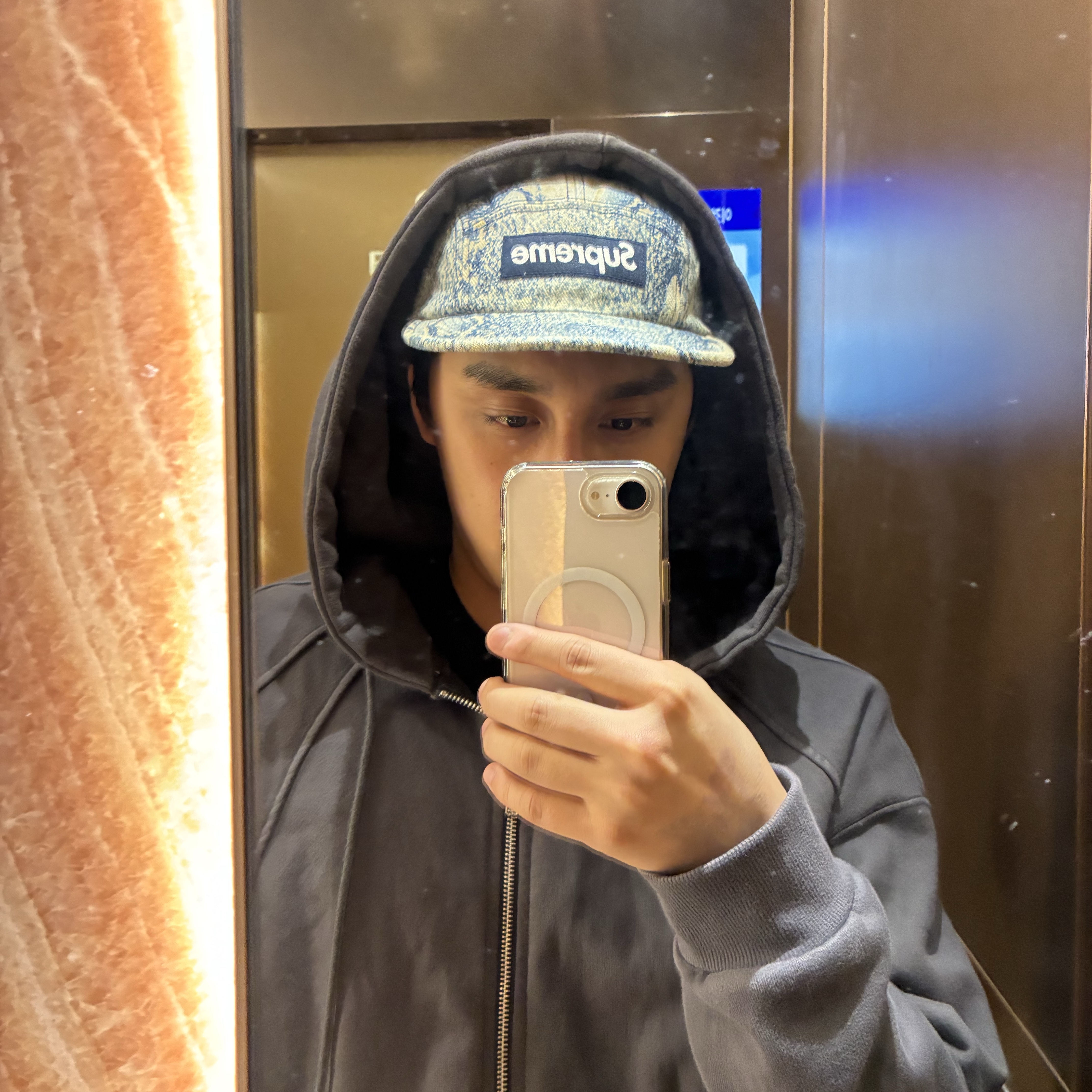 Supreme Denim Camp Cap Snake - 24FW 착용 스타일