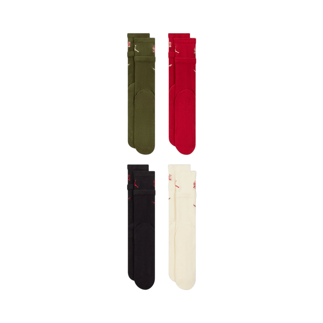 (W) 조던 x 테야나 테일러 크루 삭스 멀티컬러 (4개입)((W) Jordan x Teyana Taylor Crew Socks Multicolor (4 Pack)) - 2