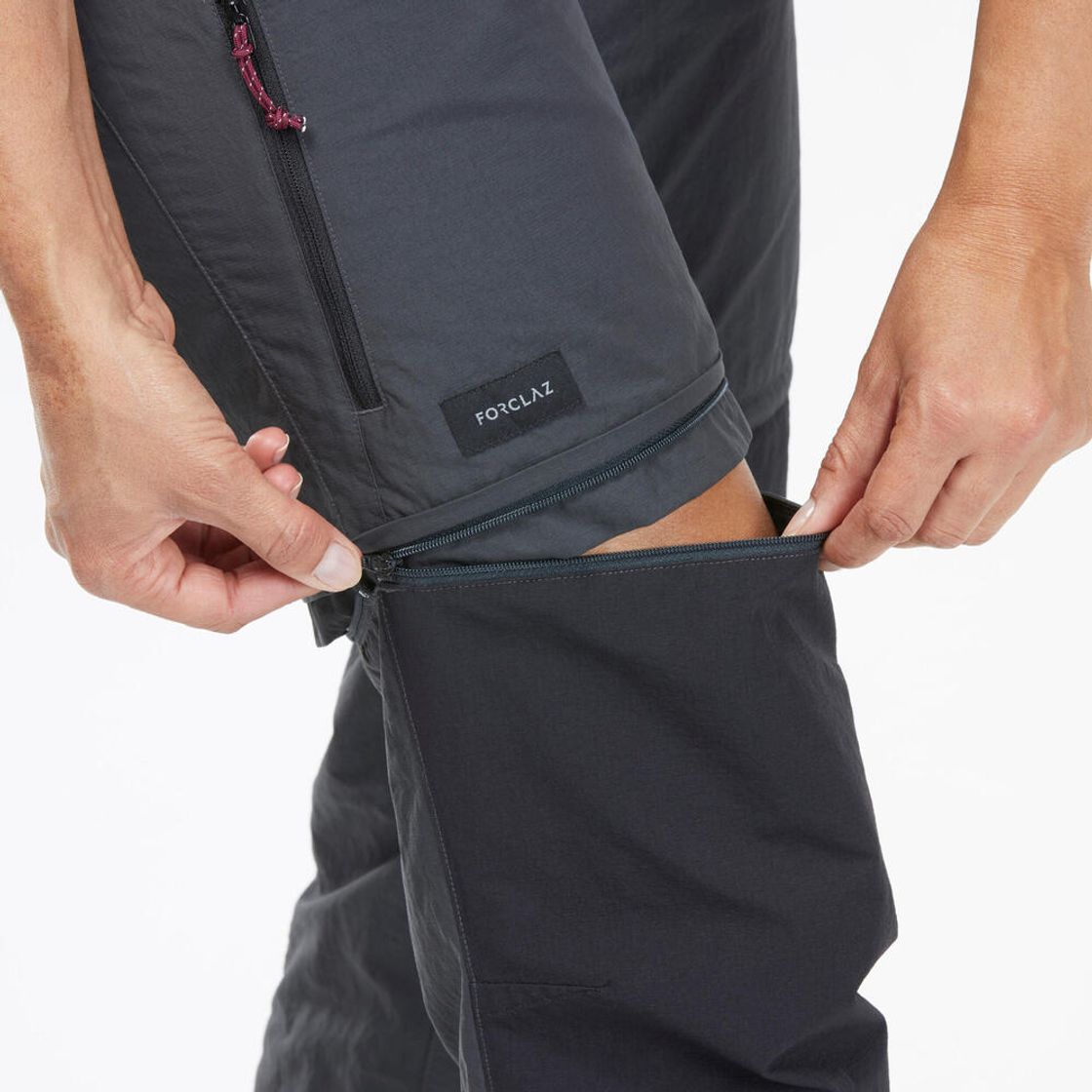 데카트론 여성 백패킹 투인원 집오프 바지 MT100 카본 그레이(DECATHLON Women's Backpacking 2-in-1 Zip-off Pants MT100 Carbon Grey) - 3