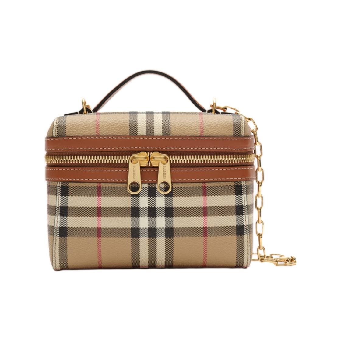 8128009 Burberry Mini Check Vanity Bag Archive Beige
