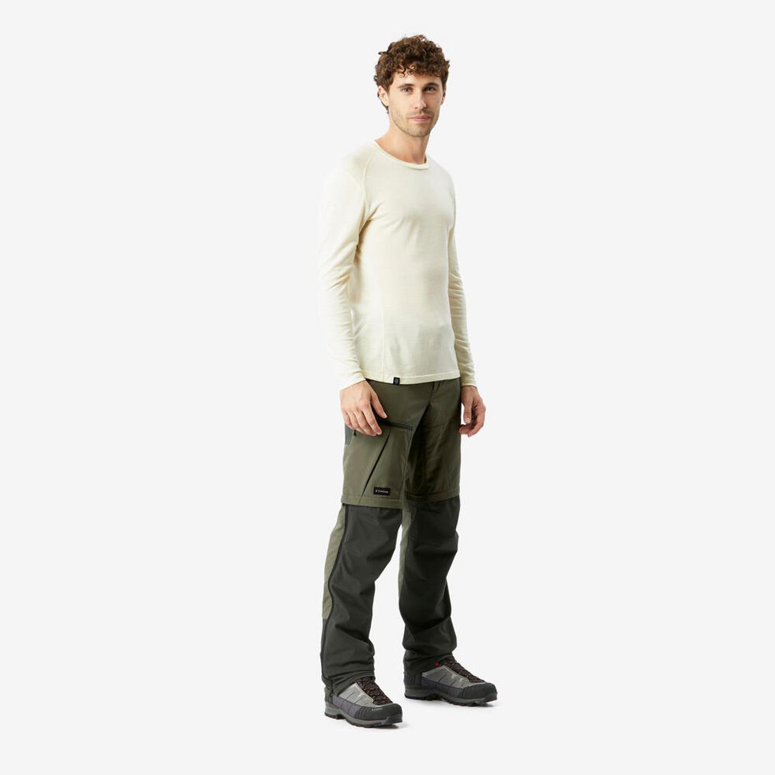 데카트론 남성 백패킹 투인원 집오프 바지 MT500 브론즈 카키 그린(DECATHLON Men's Backpacking 2-in-1 Zip-Off Trousers MT500 Bronze Khaki Green) - 2