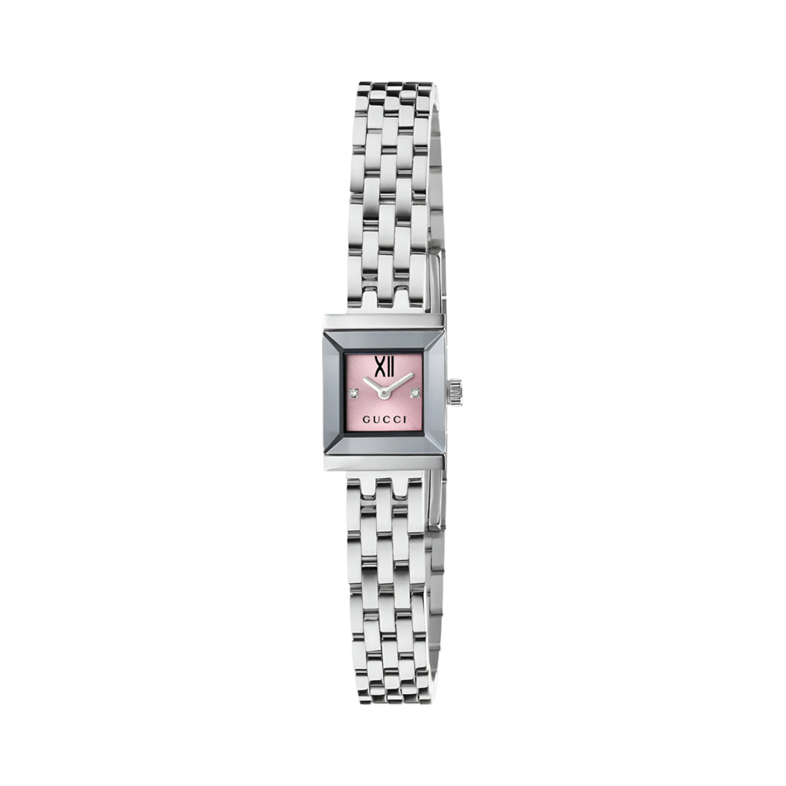 YA128539 [20% 쿠폰] Gucci G-Frame Quartz 14x18mm Stainless Steel Pink
