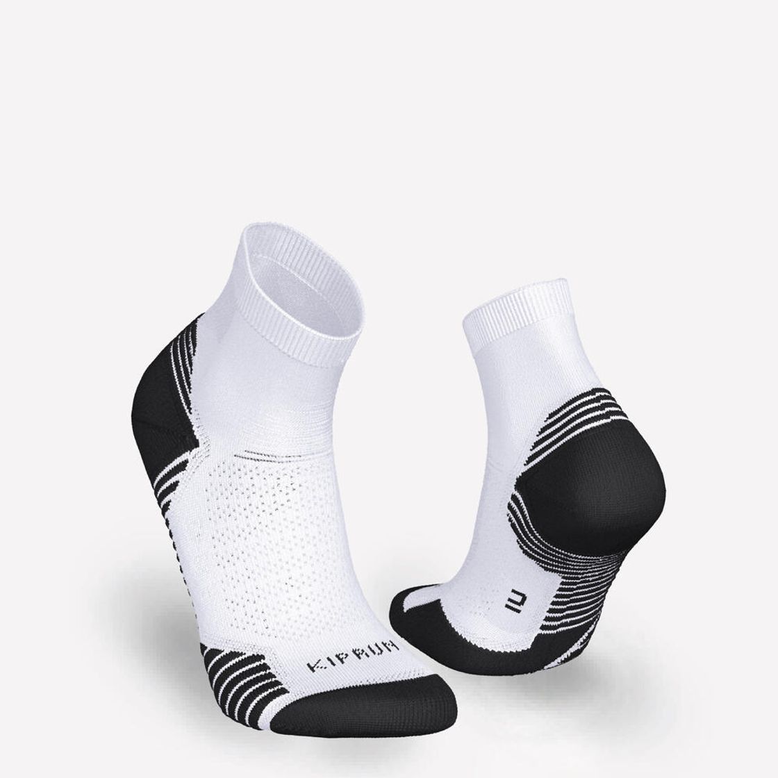 데카트론 러닝 도톰한 중목 양말 2켤레 런 500 울트라 화이트(DECATHLON Running Thick Mid-Cut Socks 2 Pairs Run 500 Ultra White) - 2