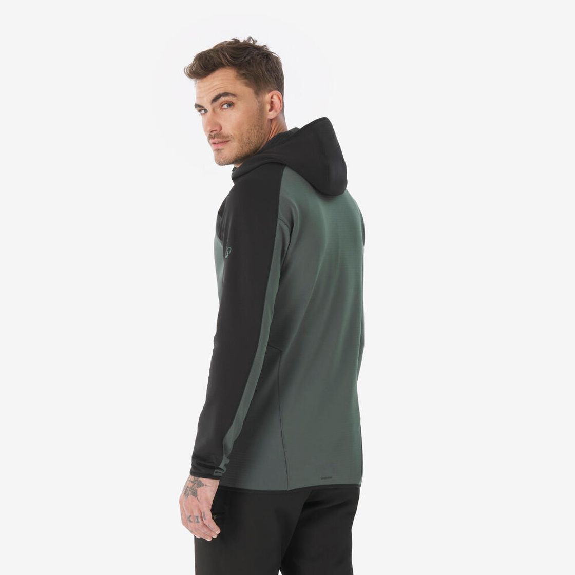 데카트론 남성 등산 플리스 재킷 스트레치 MH500 스모크 그린(DECATHLON Men’s Mountain Hiking Stretch Fleece Jacket MH500 Smoke Green) - 3