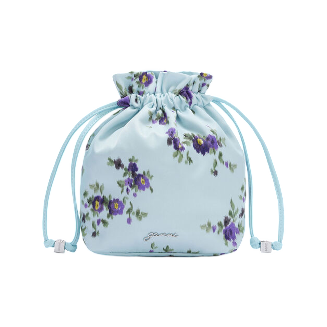 가니 파우치 프린티드 나일론 아이스드 아쿠아(Ganni Pouch in Printed Nylon Iced Aqua)