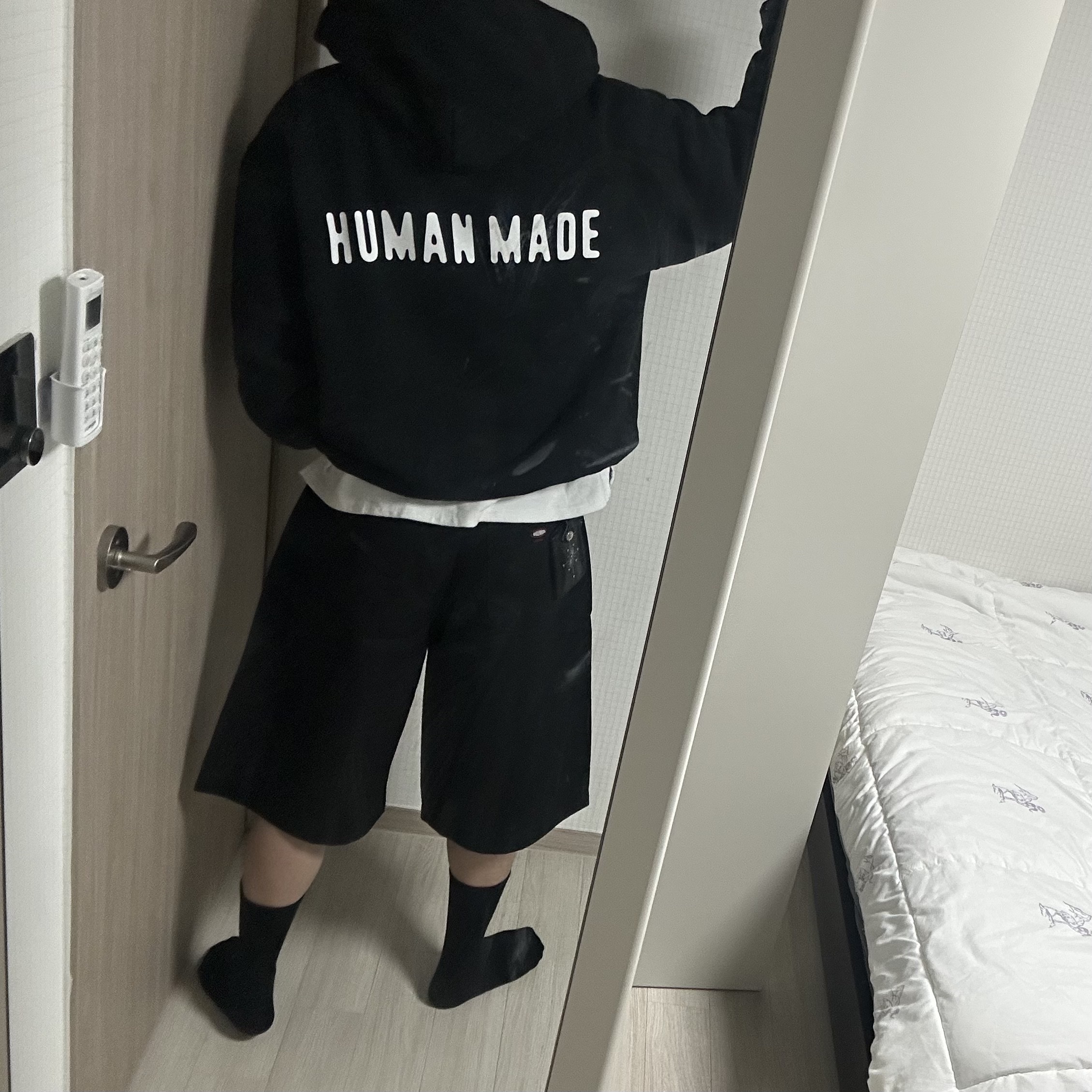 Human Made Classic Zip-Up Sweat Hoodie Black 착용 스타일 - 1