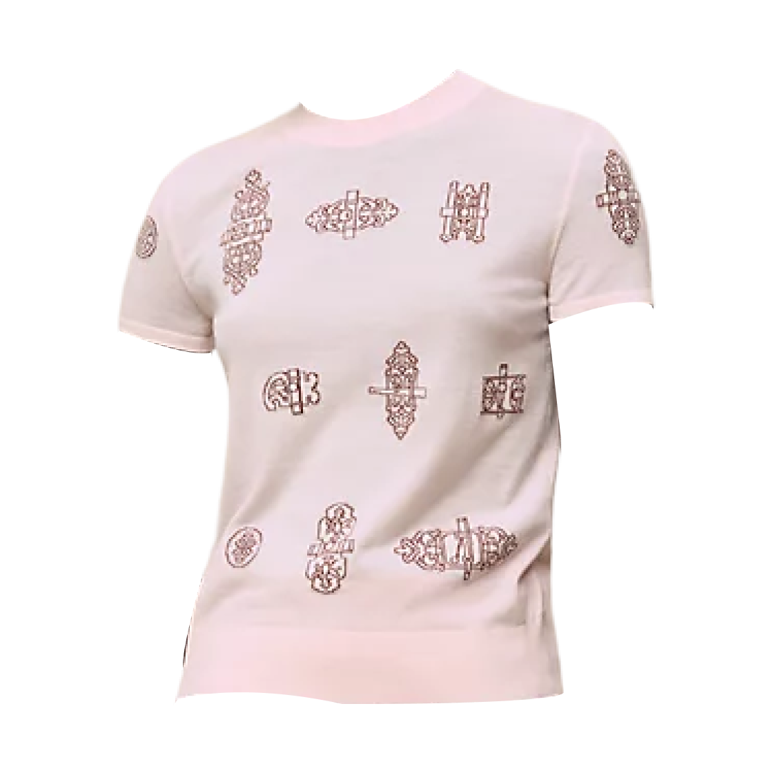(W) 에르메스 페로네리 숏슬리브 스웨터 & 로즈 오팔린((W) Hermes Ferronnerie Short Sleeve Sweater & Rose Opaline)