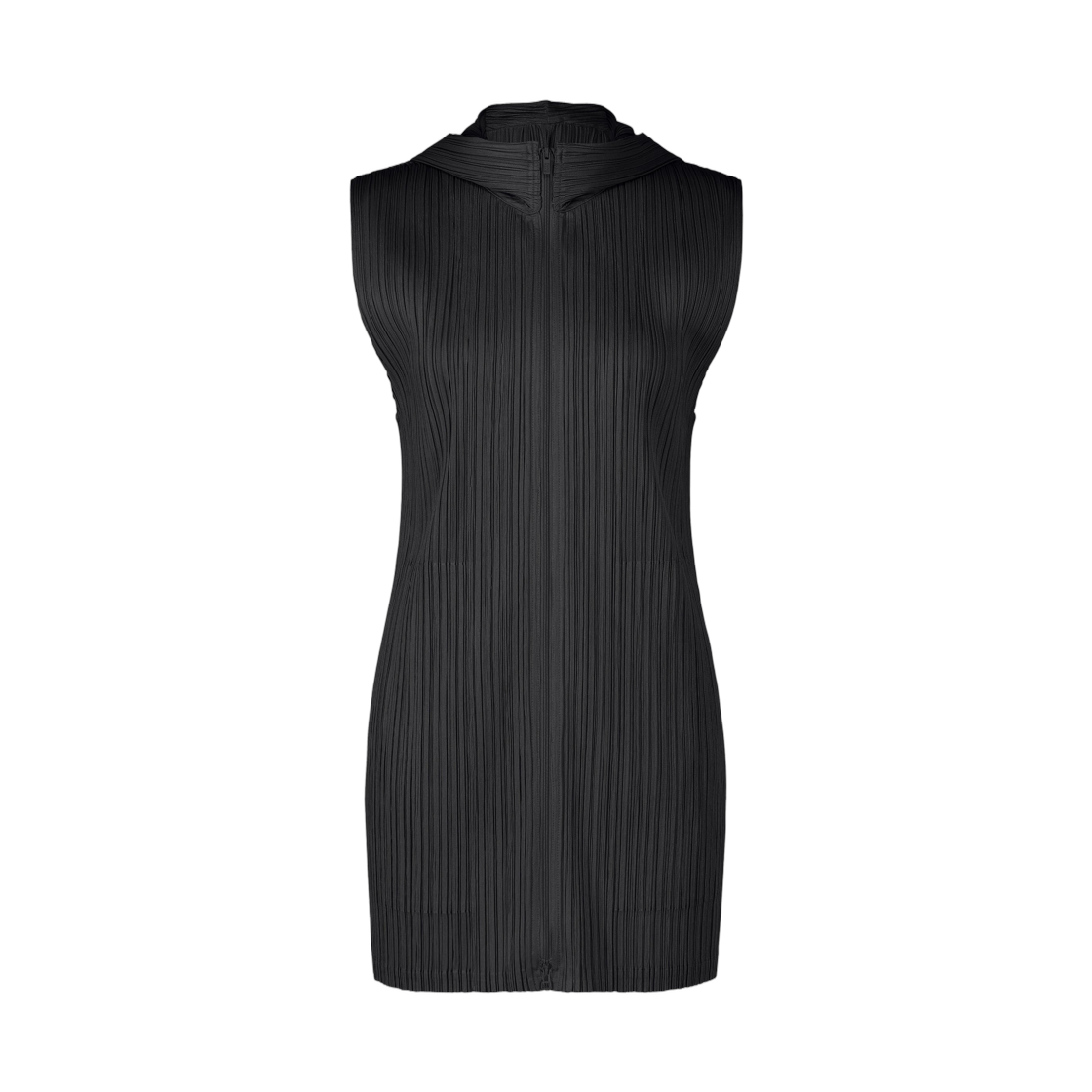 PP61-JE143-15 (W) Pleats Please Issey Miyake Monthly Colors April Long Vest Black