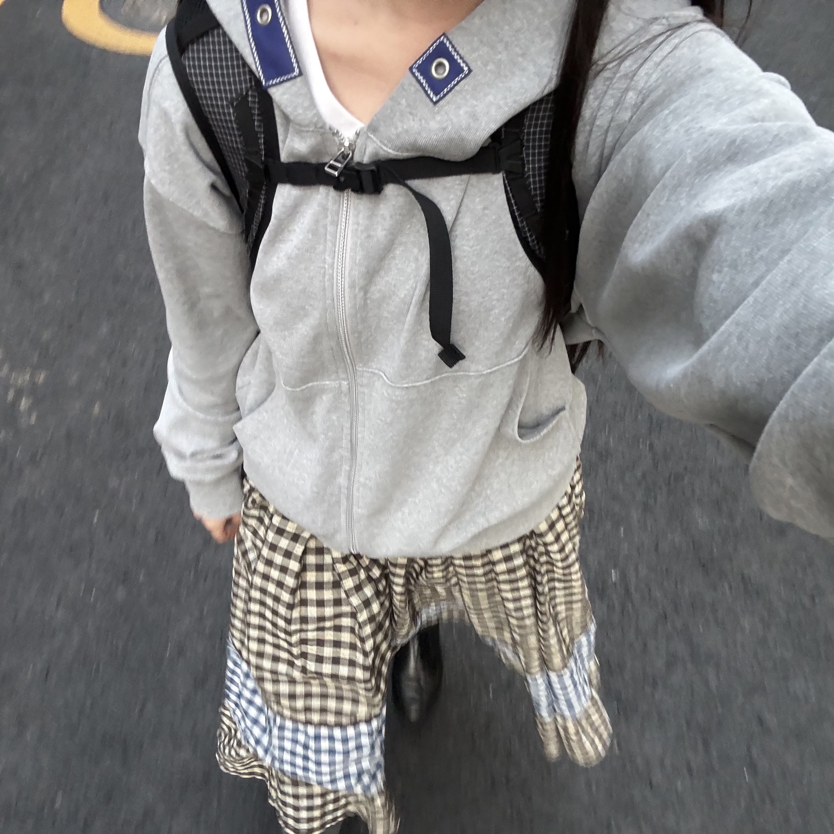 (W) Nike Total 90 Black Anthracite, Karactor Writer Hooded Zip-Up Melange gray 착용 스타일