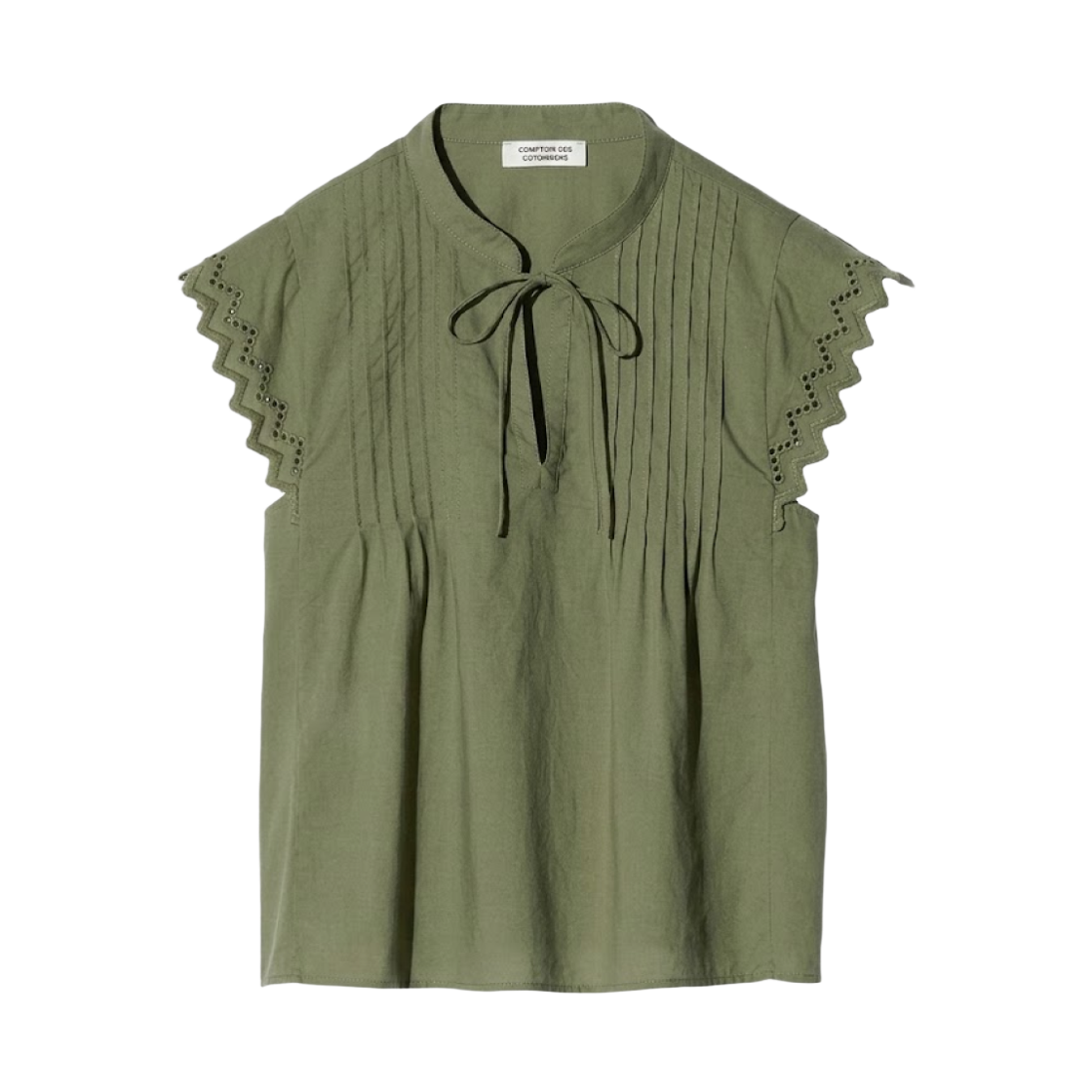 484579-57 (W) Uniqlo x Comptoir des Cotonniers Cotton Blouse Sleeveless Olive
