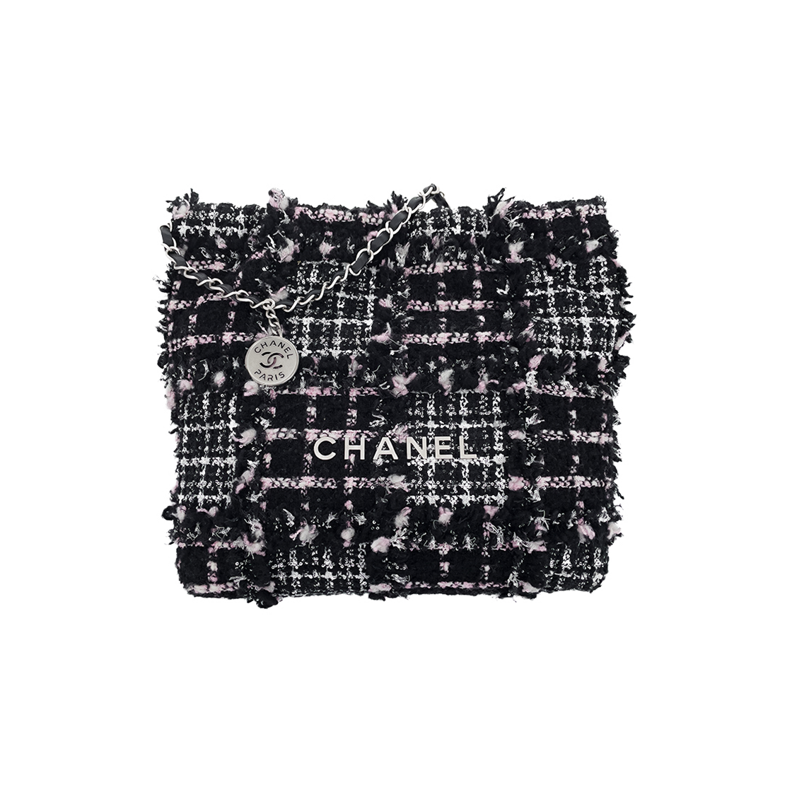 샤넬 22백 스몰 블랙/멀티컬러 은장 트위드 6ET0630(Chanel 22 Bag Small Black/Multi-Color Silver-Tone Tweed (6ET0630)) - 1