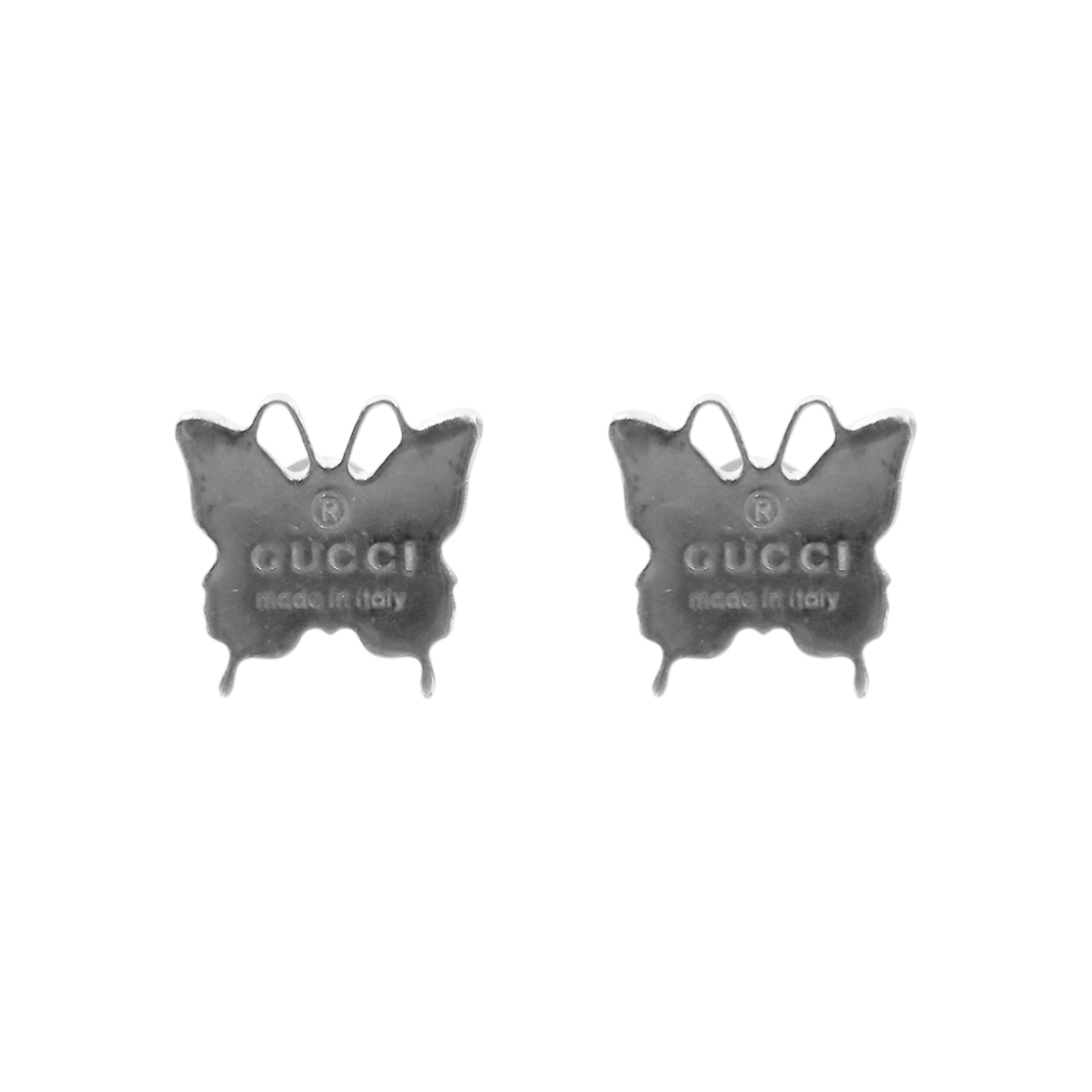 ITL9NH4RT89S Gucci Butterfly Silver Earrings C-B52132