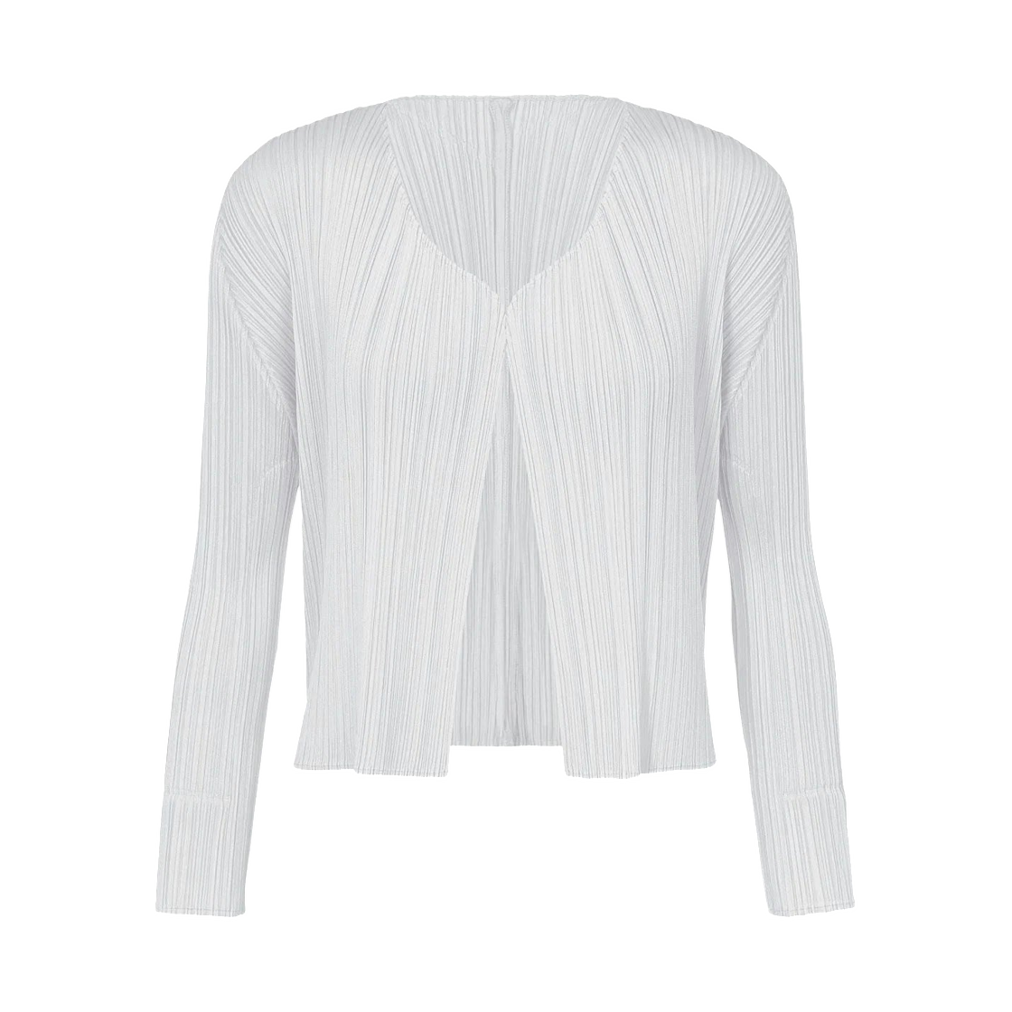 (W) 플리츠 플리즈 이세이 미야케 베이직 가디건 라이트 그레이((W) Pleats Please Issey Miyake Basics Cardigan Light Gray) - 1