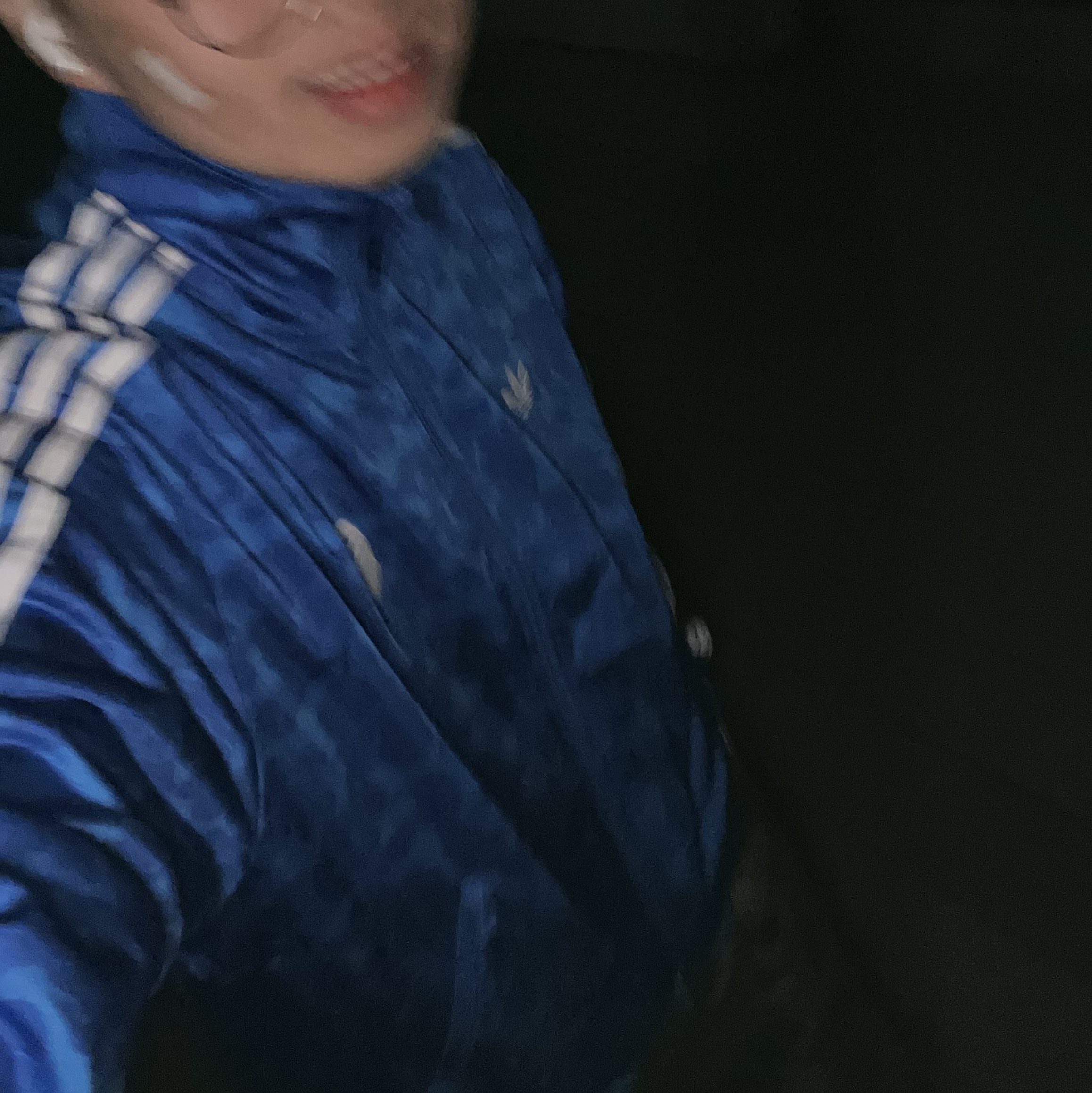 Adidas x BAPE Allover Print Track Top Blue - KR Sizing 착용 스타일 - 1
