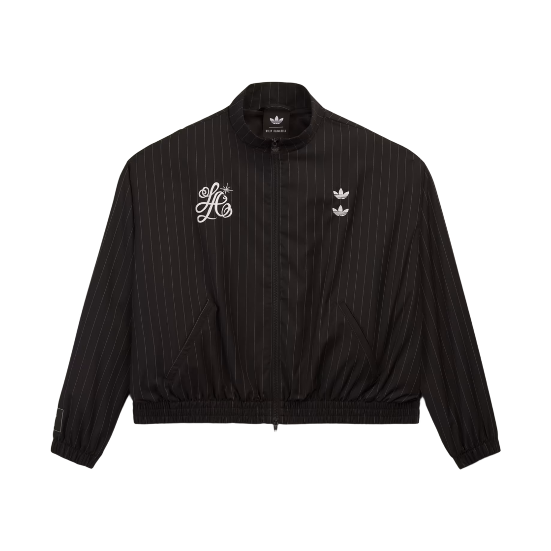 아디다스 x 윌리 차바리아 핀스트라이프 트랙 자켓 블랙 화이트 - KR 사이즈(Adidas x Willy Chavarria Pinstripe Track Jacket Black White - KR Sizing)