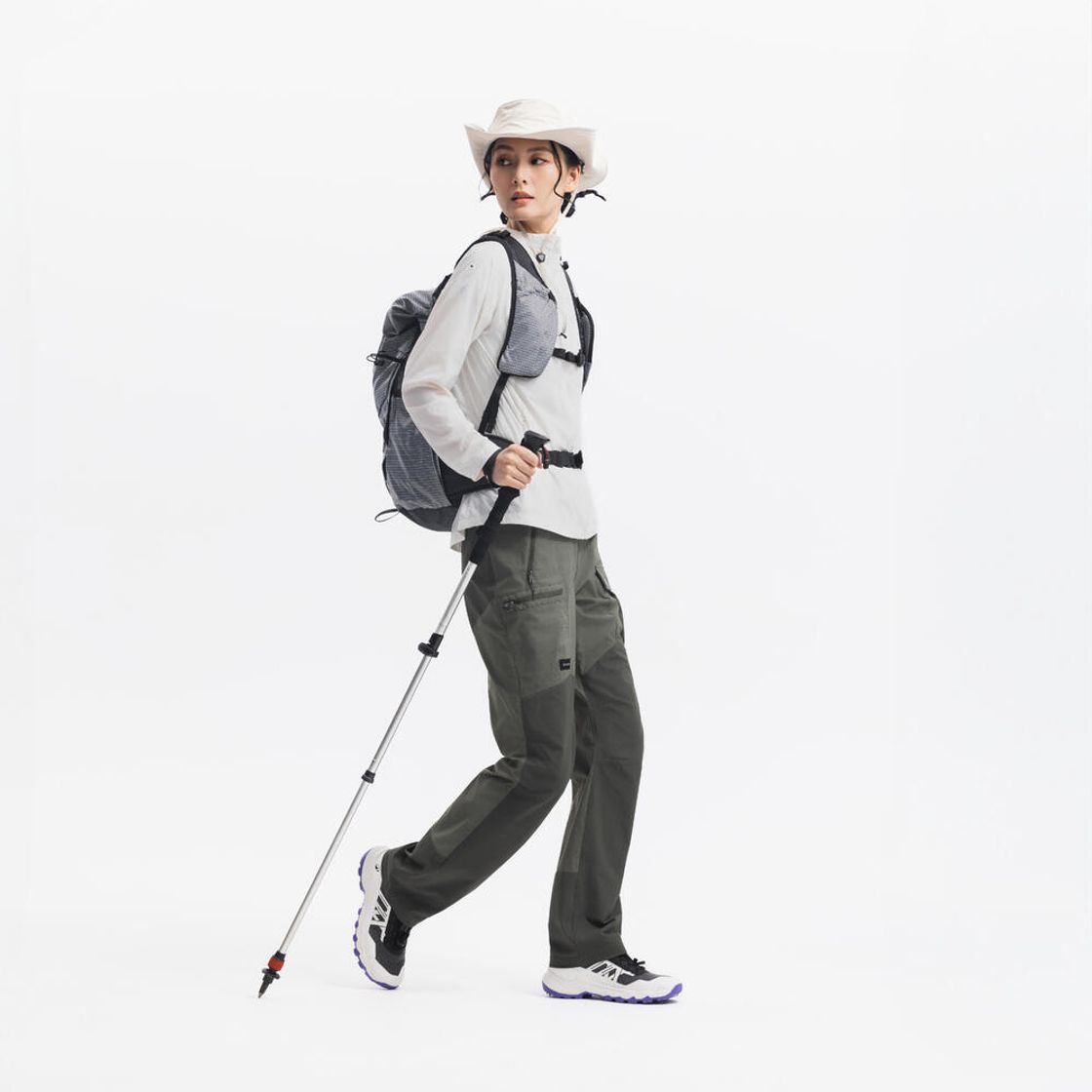 데카트론 여성 하이킹 윈드 자켓 슬림핏 헬륨 500 코튼 화이트(DECATHLON Women's Hiking Slim Fit Wind Jacket Helium 500 Cotton White) - 10