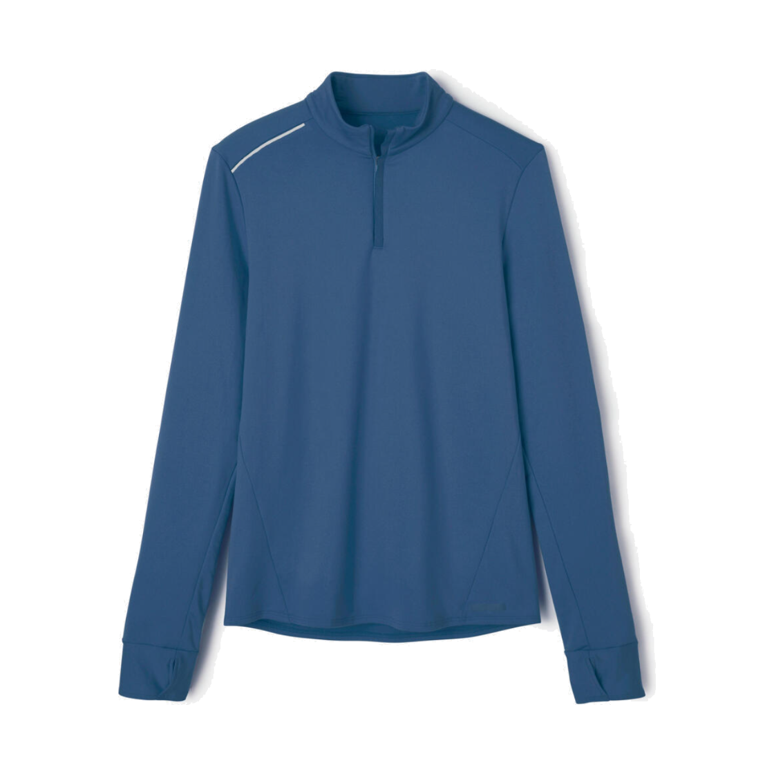 8645563 DECATHLON Men's Half-Zip Running Long-Sleeved T-Shirt Run Warm 100 Abyss Blue