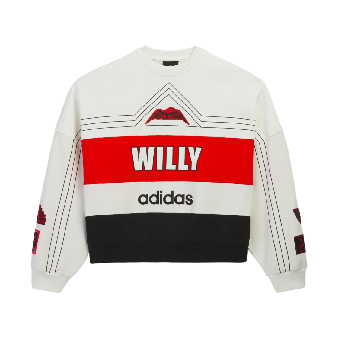 KS6444 Adidas x Willy Chavarria NY Crewneck Sweatshirt Off White - US Sizing