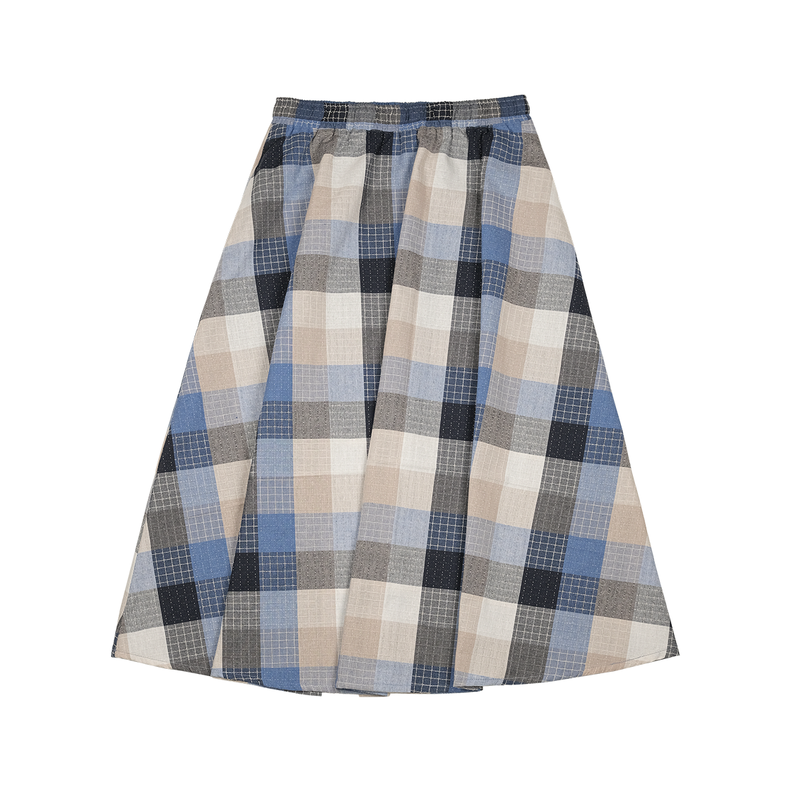 에메모가든 우먼 패치워크 스커트 블루(mmogarden W Patchwork Skirt Blue)
