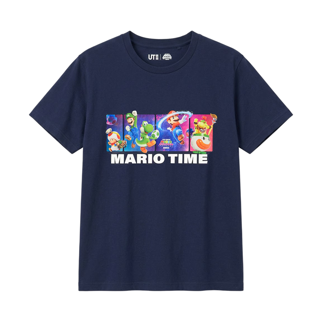 483708-69 (Kids) Uniqlo UT x Mario Movie Graphic T-Shirt B Navy
