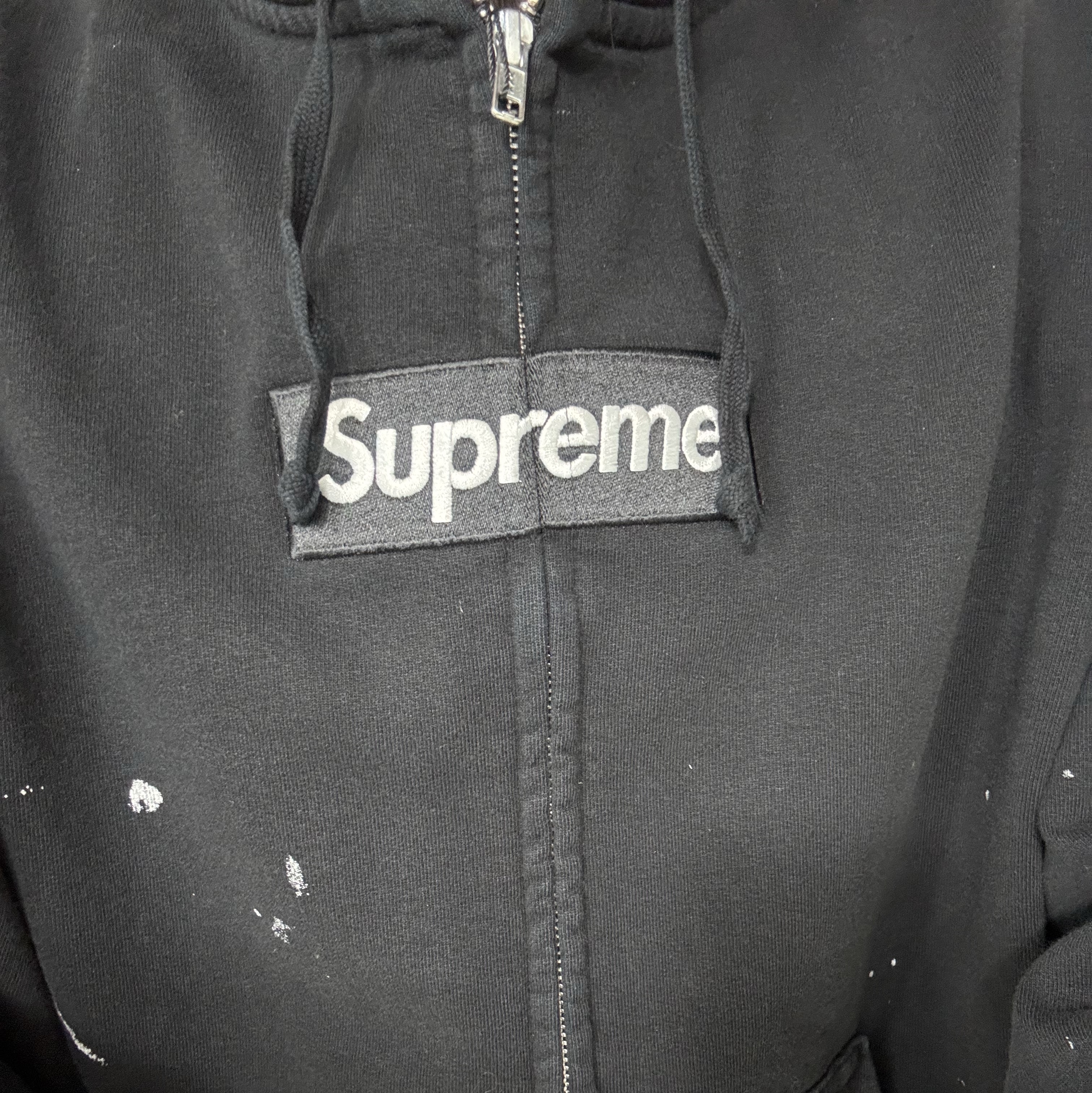 Supreme x MM6 Maison Margiela Box Logo Zip Up Hooded Sweatshirt Black - 26SS 착용 스타일