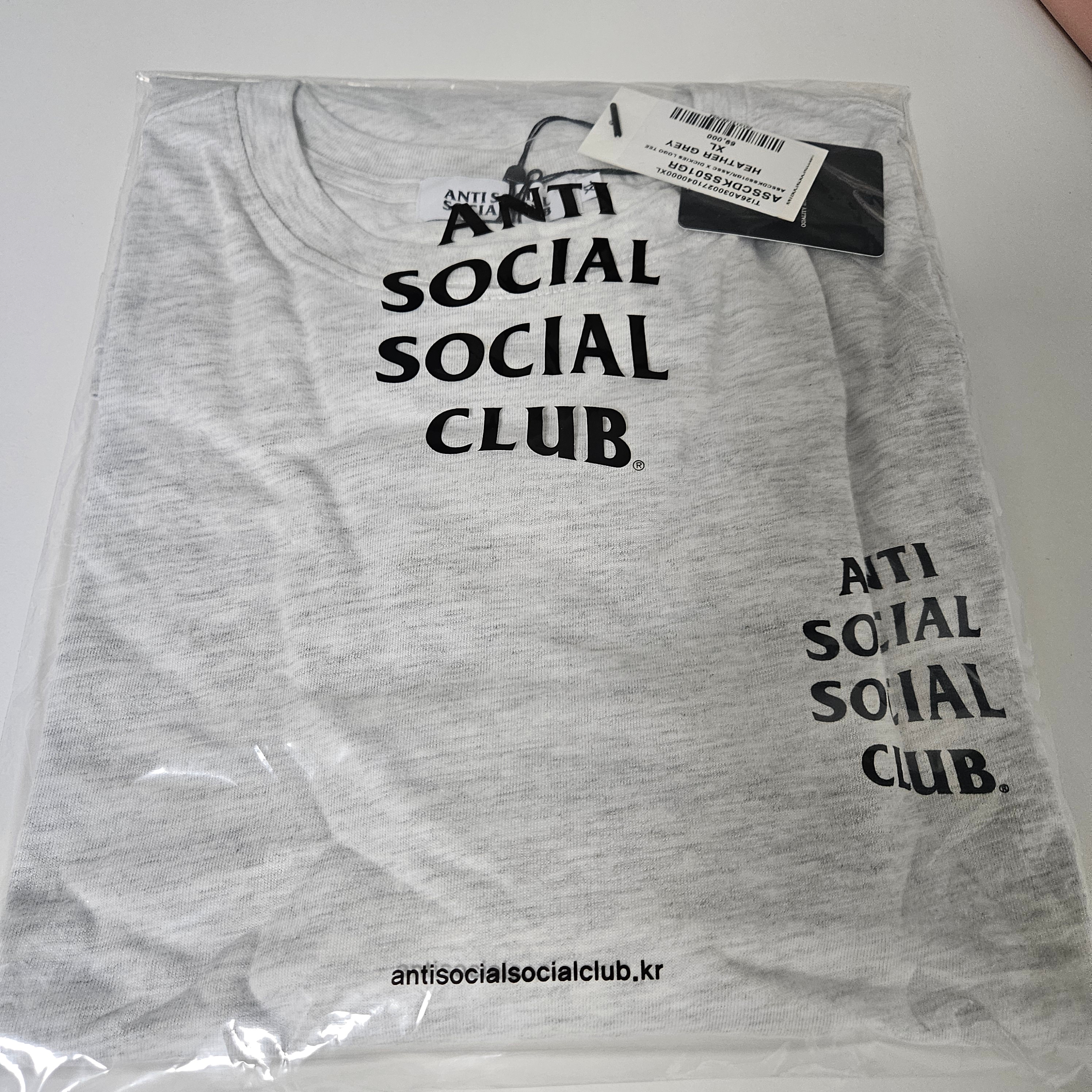 Anti Social Social Club x Dickies Logo T-Shirt Ash Gray 착용 스타일