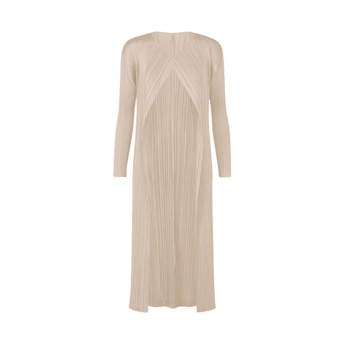 PP61-JO592-42 (W) Pleats Please Issey Miyake Swing Solid Cardigan Greige