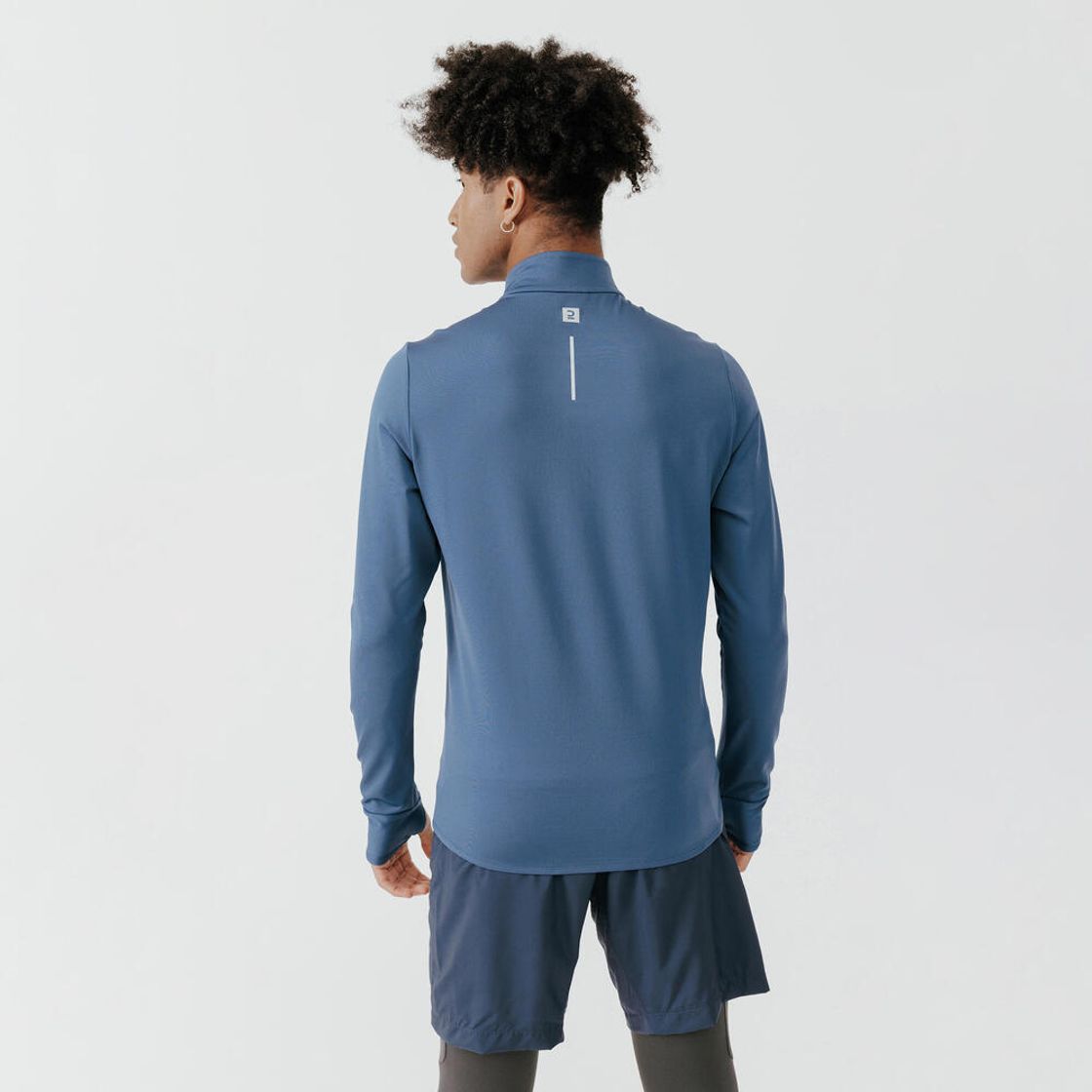 데카트론 남성 하프집 러닝 긴팔 티 런 웜 100 어비스 블루(DECATHLON Men's Half-Zip Running Long-Sleeved T-Shirt Run Warm 100 Abyss Blue) - 3