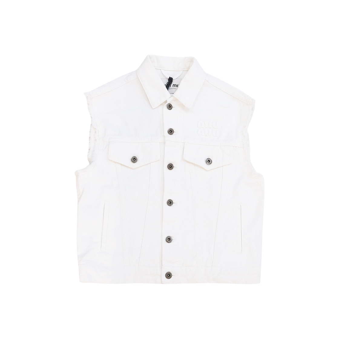 ITF5GWKLBULS Miu Miu White Cotton Denim Vest C-C53973
