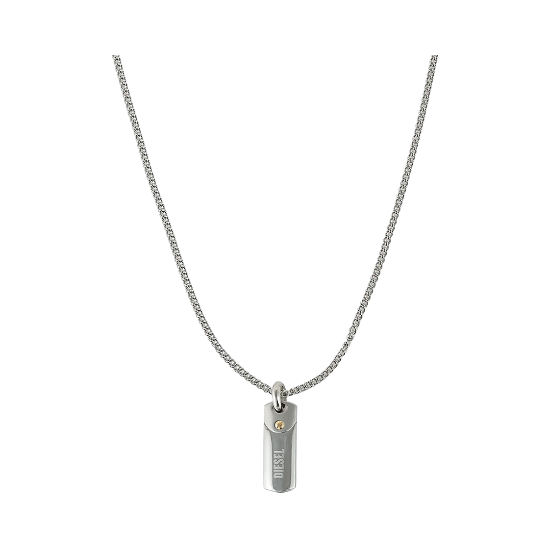 [17% 쿠폰] 디젤 Dx1116040 스테인리스 스틸 로고 태그 펜던트 네클리스 실버([17% 쿠폰] Diesel Dx1116040 Stainless Steel Logo Tag Pendant Necklace Silver) - 1