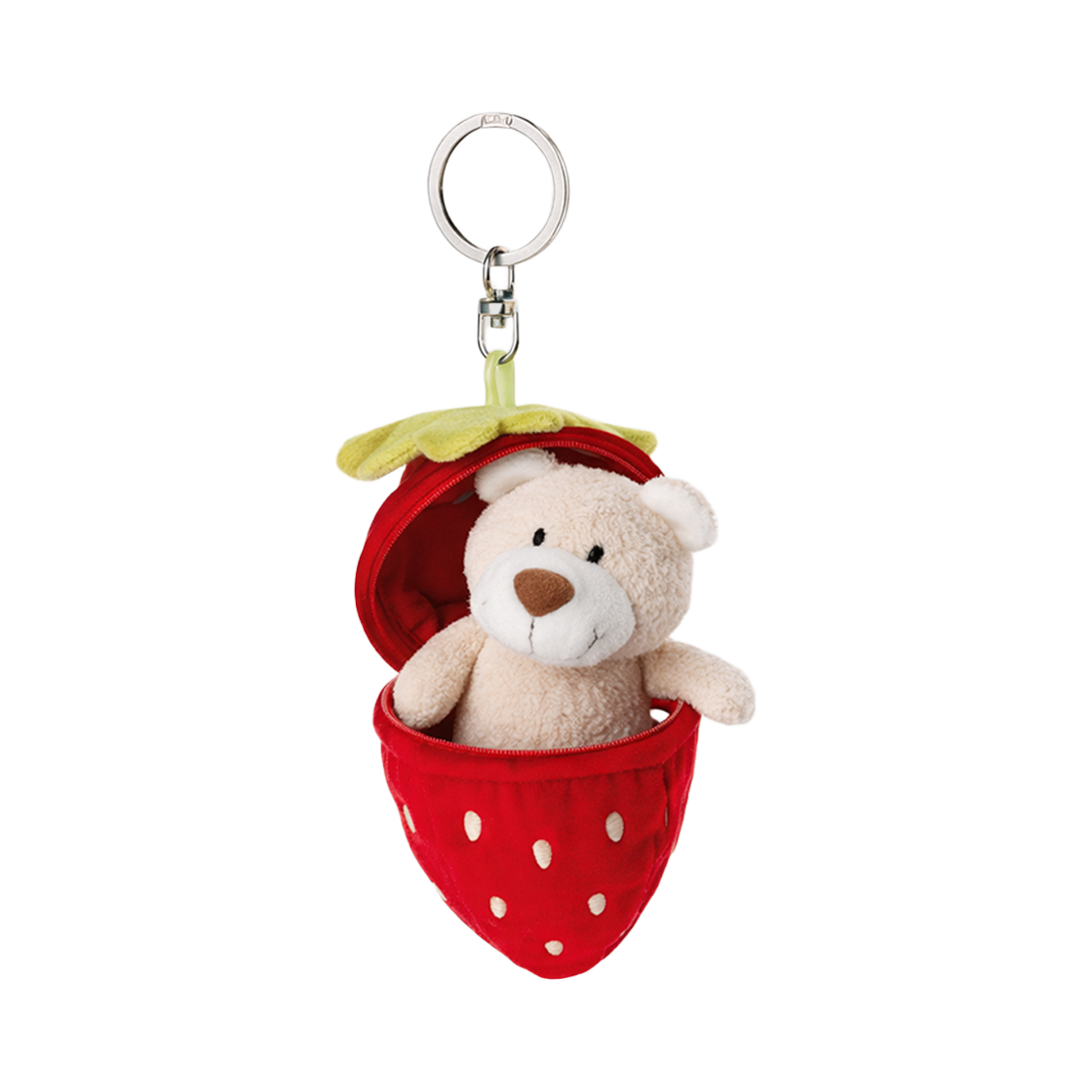 니키 벤딕스&딸기 키링 13cm([KREAM 단독] NICI Soft toy bear Bendix 13cm with key chain in strawberry GREEN) - 1