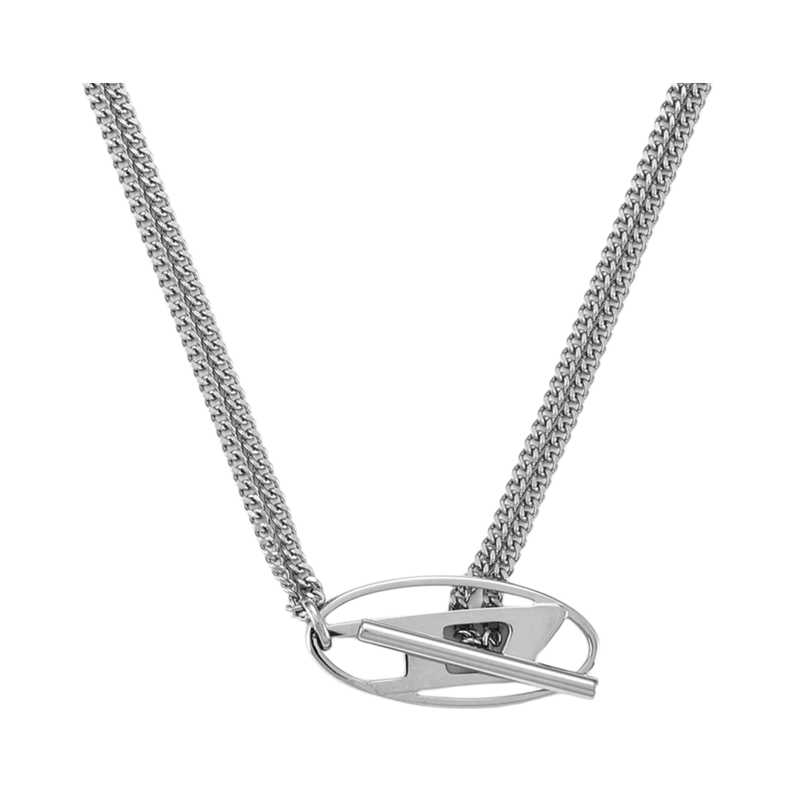 DX1534040 [20% 쿠폰] Diesel Dx1534040 Stainless Steel D Logo Chain Necklace Silver
