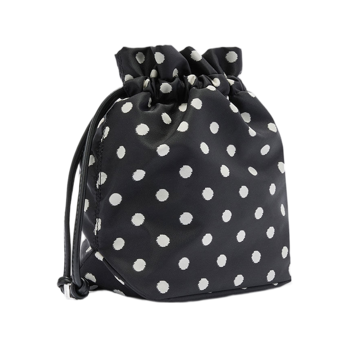 가니 프린티드 보우 버킷 파우치 닷 블랙(Ganni Printed Bou Bucket Pouch Dots Black) - 2