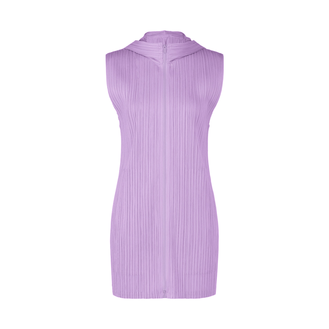 (W) 플리츠 플리즈 이세이 미야케 먼슬리 컬러스 에이프릴 롱 베스트 라이트 퍼플((W) Pleats Please Issey Miyake Monthly Colors April Long Vest Light Purple) - 1