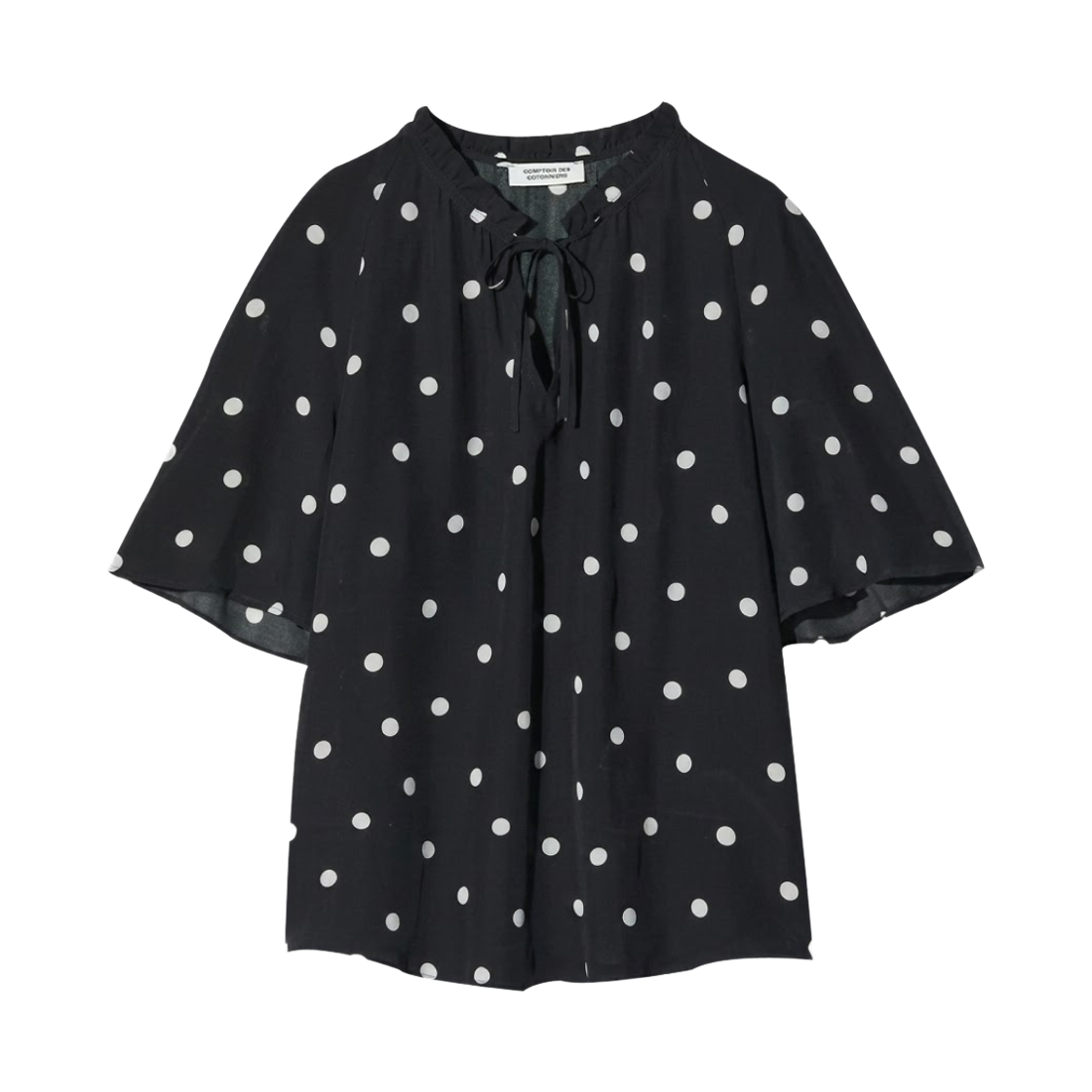 484565-09 (W) Uniqlo x Comptoir des Cotonniers Rayon Printed Blouse Black