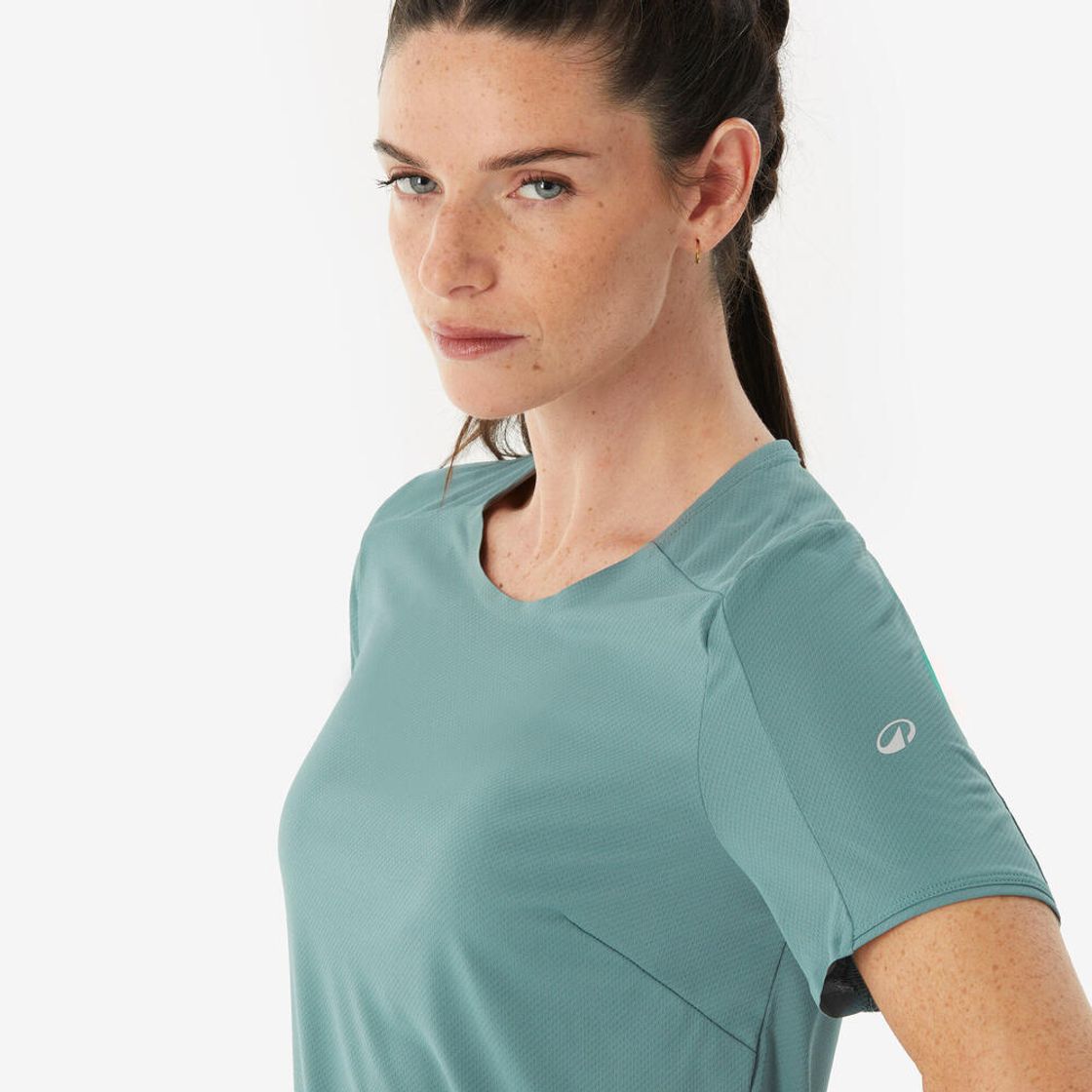 데카트론 여성 경량 하이킹 반팔 티 MH500 애쉬 그린(DECATHLON Women's Lightweight Hiking Short-Sleeved T-Shirt MH500 Ash Green) - 3