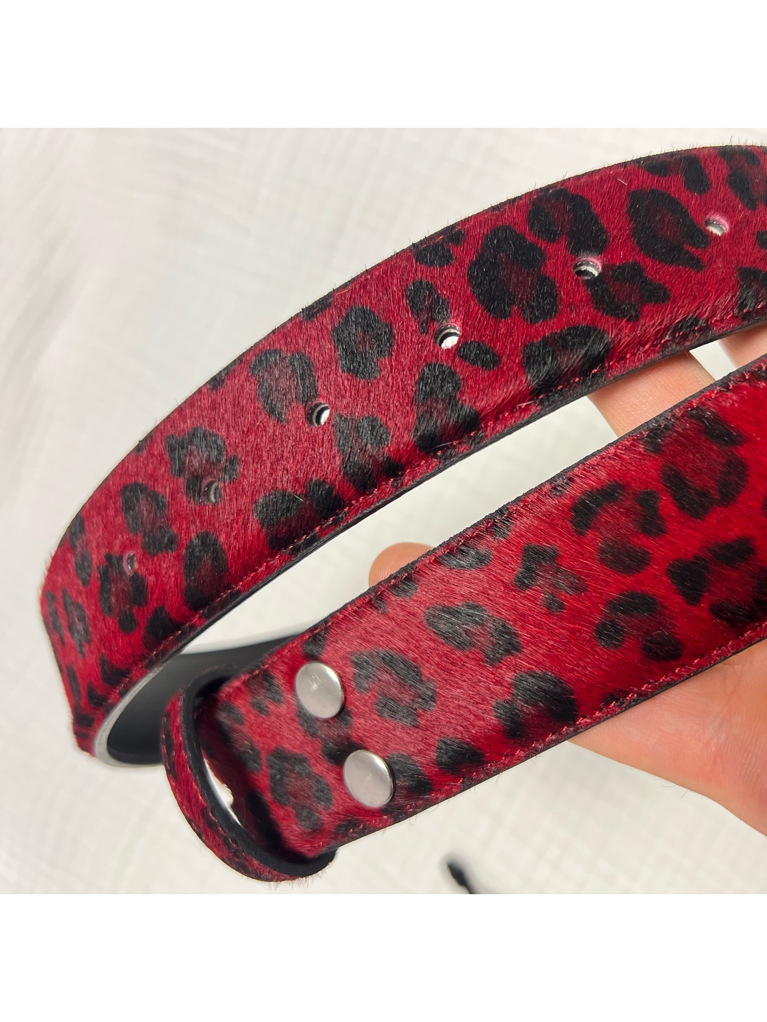 Undermycar Calf Hair Module Belt Strap Red Leopard, Undermycar Air Nylon Hybrid Jacket Black 착용 스타일 - 3
